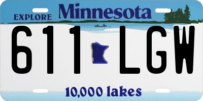 MN license plate 611LGW