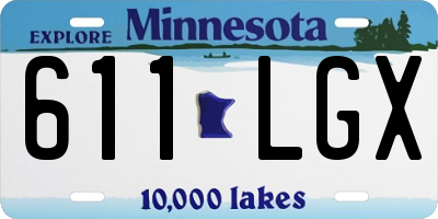 MN license plate 611LGX