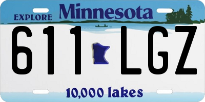 MN license plate 611LGZ