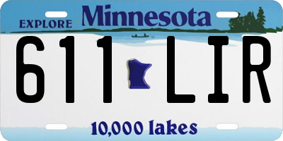 MN license plate 611LIR