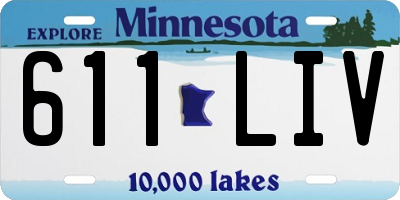 MN license plate 611LIV