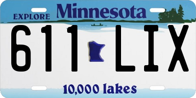 MN license plate 611LIX
