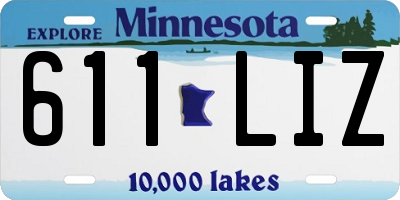 MN license plate 611LIZ