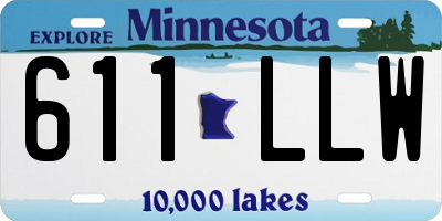 MN license plate 611LLW