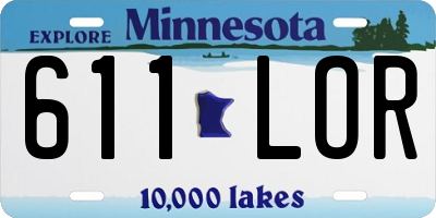 MN license plate 611LOR