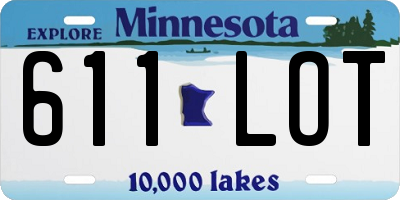 MN license plate 611LOT