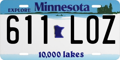 MN license plate 611LOZ