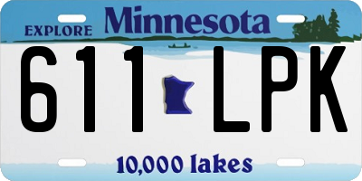 MN license plate 611LPK