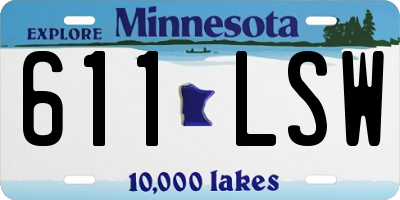 MN license plate 611LSW