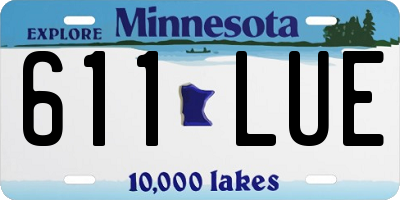 MN license plate 611LUE