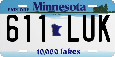 MN license plate 611LUK