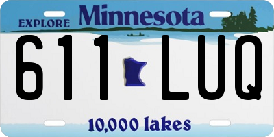 MN license plate 611LUQ
