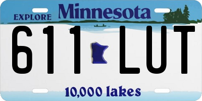 MN license plate 611LUT