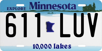 MN license plate 611LUV