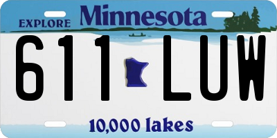 MN license plate 611LUW