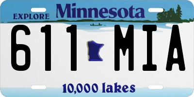 MN license plate 611MIA