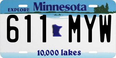 MN license plate 611MYW