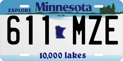 MN license plate 611MZE