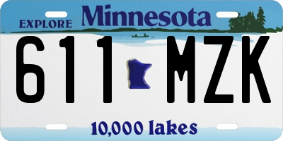 MN license plate 611MZK