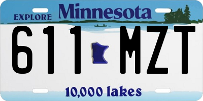MN license plate 611MZT