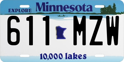 MN license plate 611MZW