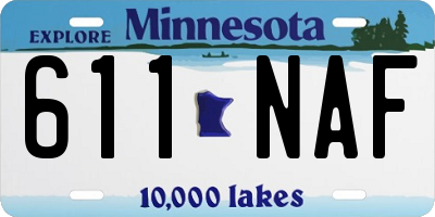 MN license plate 611NAF