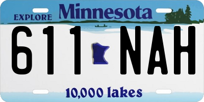 MN license plate 611NAH