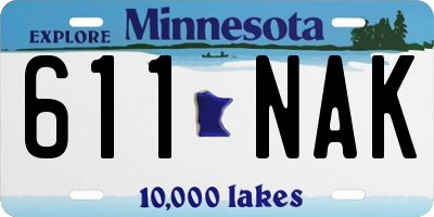 MN license plate 611NAK