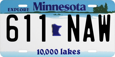 MN license plate 611NAW