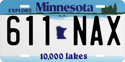 MN license plate 611NAX