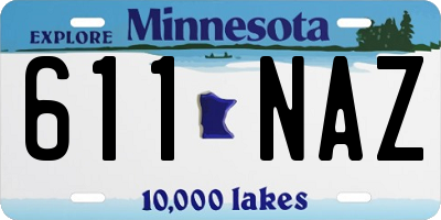 MN license plate 611NAZ