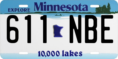 MN license plate 611NBE