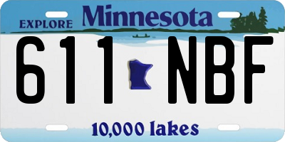 MN license plate 611NBF