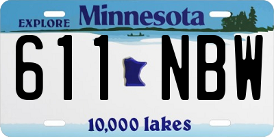 MN license plate 611NBW