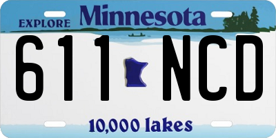 MN license plate 611NCD