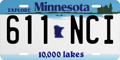 MN license plate 611NCI