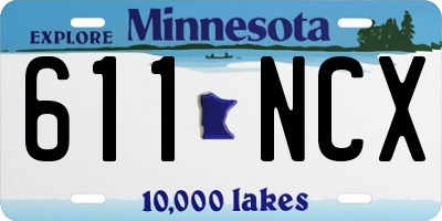 MN license plate 611NCX