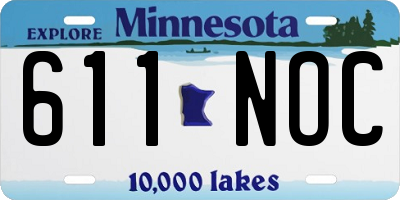 MN license plate 611NOC