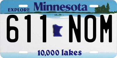 MN license plate 611NOM