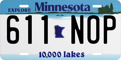 MN license plate 611NOP