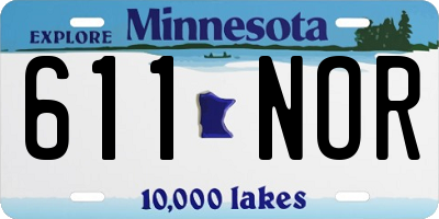 MN license plate 611NOR