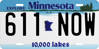 MN license plate 611NOW