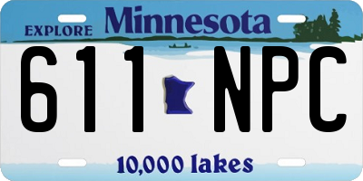 MN license plate 611NPC