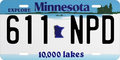 MN license plate 611NPD
