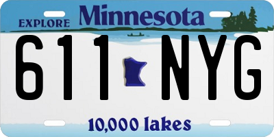 MN license plate 611NYG