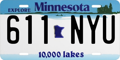 MN license plate 611NYU