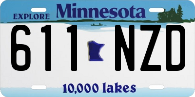MN license plate 611NZD