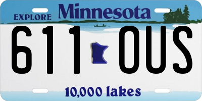 MN license plate 611OUS