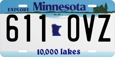 MN license plate 611OVZ
