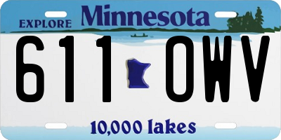 MN license plate 611OWV